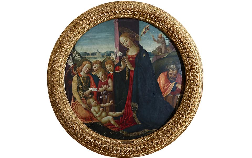 Adorazione del Bambino con la Vergine, Angeli, San Giovannino, San Giuseppe e le stimmate di San Francesco | Crédit Agricole Adorazione del Bambino con la Vergine, Angeli, San Giovannino, San Giuseppe e le stimmate di San Francesco | Crédit Agricole