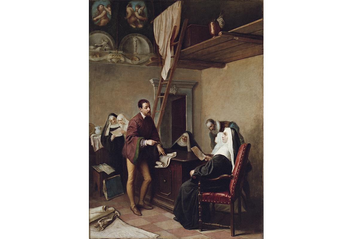 Il Correggio mostra alla badessa Giovanna Piacenza alcuni disegni per gli affreschi nella Camera di S. Paolo | Crédit Agricole Il Correggio mostra alla badessa Giovanna Piacenza alcuni disegni per gli affreschi nella Camera di S. Paolo | Crédit Agricole