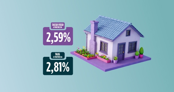 sfondo azzurro con elementi grafici foglie case e cubi: tasso fisso mutuo 2,59% e TAEG 2,81% | Crédit Agricole sfondo azzurro con elementi grafici foglie case e cubi: tasso fisso mutuo 2,59% e TAEG 2,81% | Crédit Agricole