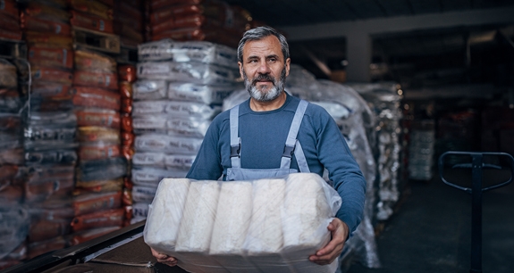 uomo in un magazzino con prodotti in mano | Crédit Agricole uomo in un magazzino con prodotti in mano | Crédit Agricole