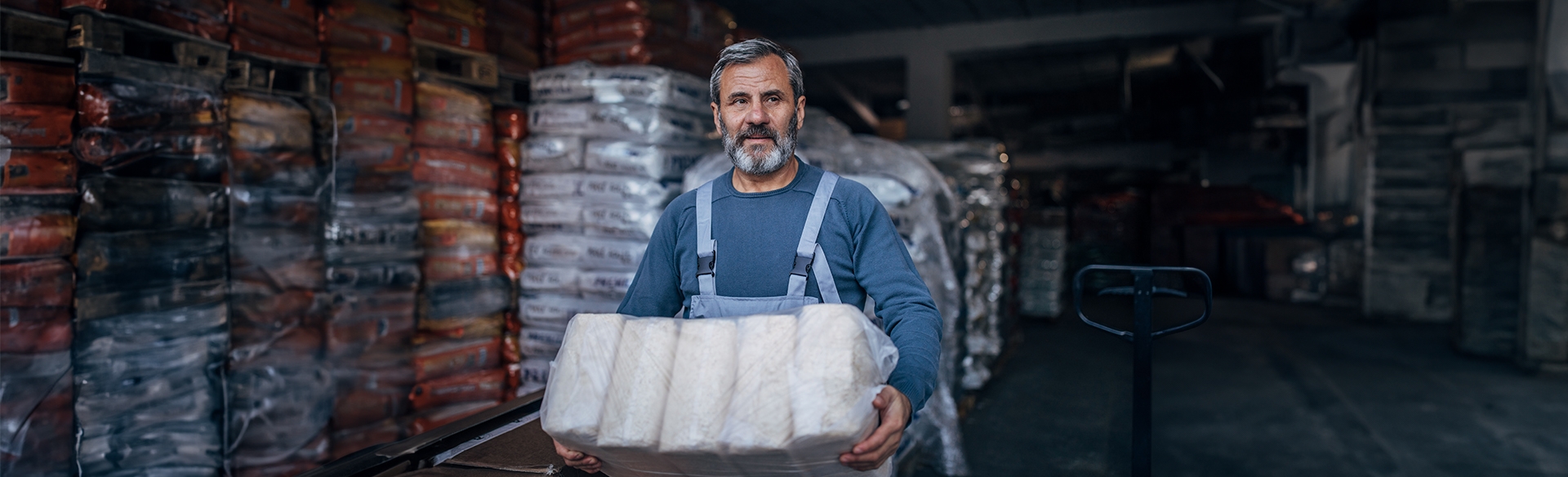 uomo in un magazzino con prodotti in mano | Crédit Agricole uomo in un magazzino con prodotti in mano | Crédit Agricole