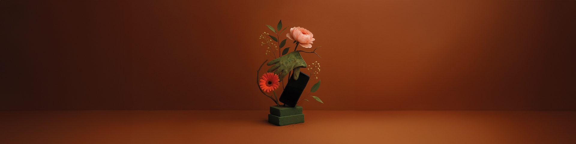 vaso di fiori su sfondo arancione | Crédit Agricole vaso di fiori su sfondo arancione | Crédit Agricole