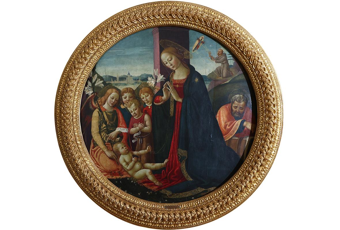 Adorazione del Bambino con la Vergine, Angeli, San Giovannino, San Giuseppe e le stimmate di San Francesco | Crédit Agricole Adorazione del Bambino con la Vergine, Angeli, San Giovannino, San Giuseppe e le stimmate di San Francesco | Crédit Agricole