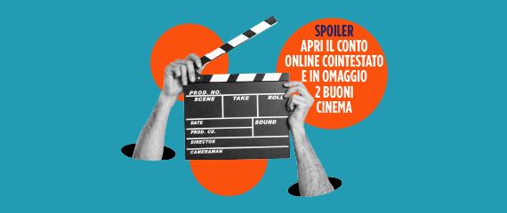 Apri il conto online cointestato e in omaggio 2 buoni regalo cinema | Crédit Agricole Apri il conto online cointestato e in omaggio 2 buoni regalo cinema | Crédit Agricole