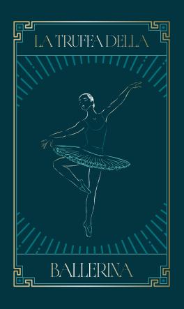 Illustrazione in stile carta dai toni ottanio raffigurante una ballerina in posa di danza, utilizzata per rappresentare una frode che sfrutta la richiesta di votazione a un presunto concorso di ballo per indurre la vittima a cliccare su link fraudolenti.